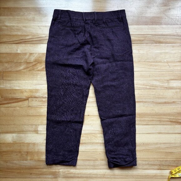 ETRO Women's Burgundy Linen Straight-Leg Pants – IT 42 - Picture 6 of 11